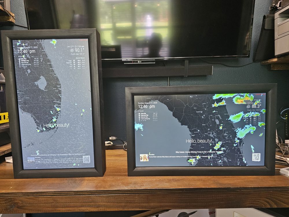 Two LibertyLab displays being built — portrait and landscape side by side