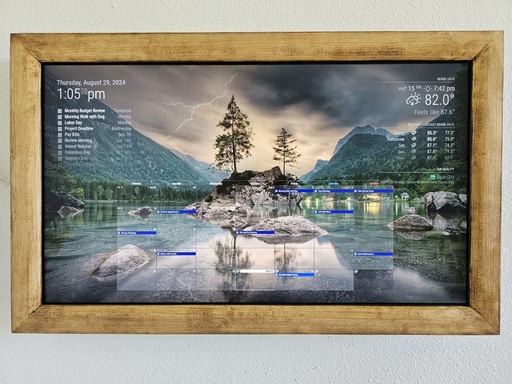 LibertyLab display in landscape mode with scenic wallpaper